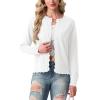 imageGRECERELLE Cardigan Sweaters for Women Lightweight Crewneck Button Down Soft Knit Dressy Cardigans 2026Awhite