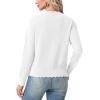 imageGRECERELLE Cardigan Sweaters for Women Lightweight Crewneck Button Down Soft Knit Dressy Cardigans 2026Awhite