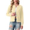 imageGRECERELLE Cardigan Sweaters for Women Lightweight Crewneck Button Down Soft Knit Dressy Cardigans 2026Butter Yellow