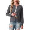 imageGRECERELLE Cardigan Sweaters for Women Lightweight Crewneck Button Down Soft Knit Dressy Cardigans 2026Charcoal