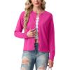 imageGRECERELLE Cardigan Sweaters for Women Lightweight Crewneck Button Down Soft Knit Dressy Cardigans 2026Hot Pink
