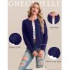 imageGRECERELLE Cardigan Sweaters for Women Lightweight Crewneck Button Down Soft Knit Dressy Cardigans 2026Navy Blue