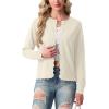 imageGRECERELLE Cardigan Sweaters for Women Lightweight Crewneck Button Down Soft Knit Dressy Cardigans 2026Oatmeal