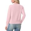 imageGRECERELLE Cardigan Sweaters for Women Lightweight Crewneck Button Down Soft Knit Dressy Cardigans 2026Pink White