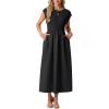 imageGRECERELLE Womens 2026 Spring amp Summer Cap Sleeve Vacation Casual A Line Maxi Dresses with PocketsBlack