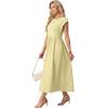 imageGRECERELLE Womens 2026 Spring amp Summer Cap Sleeve Vacation Casual A Line Maxi Dresses with PocketsButter Yellow