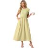 imageGRECERELLE Womens 2026 Spring amp Summer Cap Sleeve Vacation Casual A Line Maxi Dresses with PocketsButter Yellow