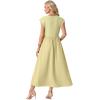 imageGRECERELLE Womens 2026 Spring amp Summer Cap Sleeve Vacation Casual A Line Maxi Dresses with PocketsButter Yellow