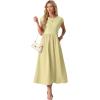 imageGRECERELLE Womens 2026 Spring amp Summer Cap Sleeve Vacation Casual A Line Maxi Dresses with PocketsButter Yellow