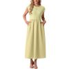 imageGRECERELLE Womens 2026 Spring amp Summer Cap Sleeve Vacation Casual A Line Maxi Dresses with PocketsButter Yellow