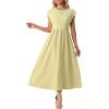 imageGRECERELLE Womens 2026 Spring amp Summer Cap Sleeve Vacation Casual A Line Maxi Dresses with PocketsButter Yellow