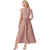 imageGRECERELLE Womens 2026 Spring amp Summer Cap Sleeve Vacation Casual A Line Maxi Dresses with PocketsDark Pink