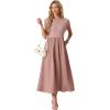 imageGRECERELLE Womens 2026 Spring amp Summer Cap Sleeve Vacation Casual A Line Maxi Dresses with PocketsDark Pink