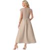 imageGRECERELLE Womens 2026 Spring amp Summer Cap Sleeve Vacation Casual A Line Maxi Dresses with PocketsGray Khaki