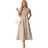 imageGRECERELLE Womens 2026 Spring amp Summer Cap Sleeve Vacation Casual A Line Maxi Dresses with PocketsGray Khaki