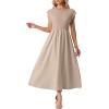 imageGRECERELLE Womens 2026 Spring amp Summer Cap Sleeve Vacation Casual A Line Maxi Dresses with PocketsGray Khaki