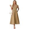 imageGRECERELLE Womens 2026 Spring amp Summer Cap Sleeve Vacation Casual A Line Maxi Dresses with PocketsKhaki
