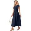 imageGRECERELLE Womens 2026 Spring amp Summer Cap Sleeve Vacation Casual A Line Maxi Dresses with PocketsNavy Blue