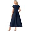 imageGRECERELLE Womens 2026 Spring amp Summer Cap Sleeve Vacation Casual A Line Maxi Dresses with PocketsNavy Blue