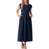 imageGRECERELLE Womens 2026 Spring amp Summer Cap Sleeve Vacation Casual A Line Maxi Dresses with PocketsNavy Blue