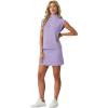 imageGRECERELLE Womens 2026 Summer 2 Piece Skort Sets Cap Sleeve Zip Collared Top Matching Tennis Skirt with Pockets for AthleticAura Indigo