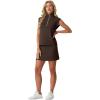 imageGRECERELLE Womens 2026 Summer 2 Piece Skort Sets Cap Sleeve Zip Collared Top Matching Tennis Skirt with Pockets for AthleticDark Coffee