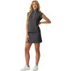 imageGRECERELLE Womens 2026 Summer 2 Piece Skort Sets Cap Sleeve Zip Collared Top Matching Tennis Skirt with Pockets for AthleticDark Gray