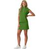 imageGRECERELLE Womens 2026 Summer 2 Piece Skort Sets Cap Sleeve Zip Collared Top Matching Tennis Skirt with Pockets for AthleticDill Green