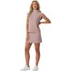 imageGRECERELLE Womens 2026 Summer 2 Piece Skort Sets Cap Sleeve Zip Collared Top Matching Tennis Skirt with Pockets for AthleticRose Pink