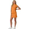 imageGRECERELLE Womens 2026 Summer 2 Piece Skort Sets Cap Sleeve Zip Collared Top Matching Tennis Skirt with Pockets for AthleticVibrant Orange