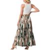 imageGRECERELLE Womens Boho Maxi Skirt Elastic High Waist Tiered ALine Casual Summer Flowy Asymmetric Long Skirts with PocketsCamou Green Pink