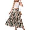 imageGRECERELLE Womens Boho Maxi Skirt Elastic High Waist Tiered ALine Casual Summer Flowy Asymmetric Long Skirts with PocketsCamou Green Pink