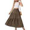 imageGRECERELLE Womens Boho Maxi Skirt Elastic High Waist Tiered ALine Casual Summer Flowy Asymmetric Long Skirts with PocketsLd Khaki