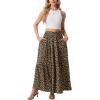 imageGRECERELLE Womens Boho Maxi Skirt Elastic High Waist Tiered ALine Casual Summer Flowy Asymmetric Long Skirts with PocketsLd Khaki