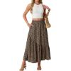 imageGRECERELLE Womens Boho Maxi Skirt High Waist Pleated ALine Flowy Swing Asymmetric Tiered Long Skirts with PocketsLd Khaki