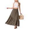 imageGRECERELLE Womens Boho Maxi Skirt High Waist Pleated ALine Flowy Swing Asymmetric Tiered Long Skirts with PocketsLd Khaki