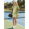 imageGRECERELLE Womens Summer 2 Piece Skort Set Half Zip Short Sleeve Top amp Pocketed Tennis Skirt For Sports amp VacationsAvocado Green