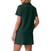 imageGRECERELLE Womens Summer 2 Piece Skort Set Half Zip Short Sleeve Top amp Pocketed Tennis Skirt For Sports amp VacationsDark Green
