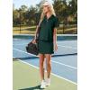 imageGRECERELLE Womens Summer 2 Piece Skort Set Half Zip Short Sleeve Top amp Pocketed Tennis Skirt For Sports amp VacationsDark Green