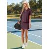 imageGRECERELLE Womens Summer 2 Piece Skort Set Half Zip Short Sleeve Top amp Pocketed Tennis Skirt For Sports amp VacationsRosewood