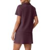 imageGRECERELLE Womens Summer 2 Piece Skort Set Half Zip Short Sleeve Top amp Pocketed Tennis Skirt For Sports amp VacationsRosewood