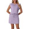 imageGRECERELLE 2026 Womens Summer 2 Piece Skort Set Cap Sleeve Round Neck Top amp Tennis Skirt with Pockets for Athletic amp CasualPurple