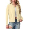 imageGRECERELLE Cardigan Sweaters for Women Lightweight Crewneck Button Down Soft Knit Dressy Cardigans 2026Butter Yellow