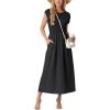 imageGRECERELLE Womens 2026 Spring amp Summer Cap Sleeve Vacation Casual A Line Maxi Dresses with PocketsBlack