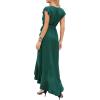 imageGRECERELLE 2026 Womens Spring Summer Boho Floral Print VNeck Faux Wrap Maxi Dress for Wedding Guest Graduation Party04 Dark Green