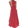 imageGRECERELLE 2026 Womens Spring Summer Boho Floral Print VNeck Faux Wrap Maxi Dress for Wedding Guest Graduation Party09 Polka Dotsred