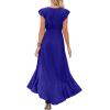 imageGRECERELLE 2026 Womens Spring Summer Boho Floral Print VNeck Faux Wrap Maxi Dress for Wedding Guest Graduation Party11 Royal Blue