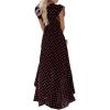 imageGRECERELLE 2026 Womens Spring Summer Boho Floral Print VNeck Faux Wrap Maxi Dress for Wedding Guest Graduation Party12 Polka Dotsred Black