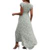 imageGRECERELLE 2026 Womens Spring Summer Boho Floral Print VNeck Faux Wrap Maxi Dress for Wedding Guest Graduation Party13 Fp Lily Green