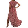 imageGRECERELLE 2026 Womens Spring Summer Boho Floral Print VNeck Faux Wrap Maxi Dress for Wedding Guest Graduation Party15 Fp Cockscomb Flower